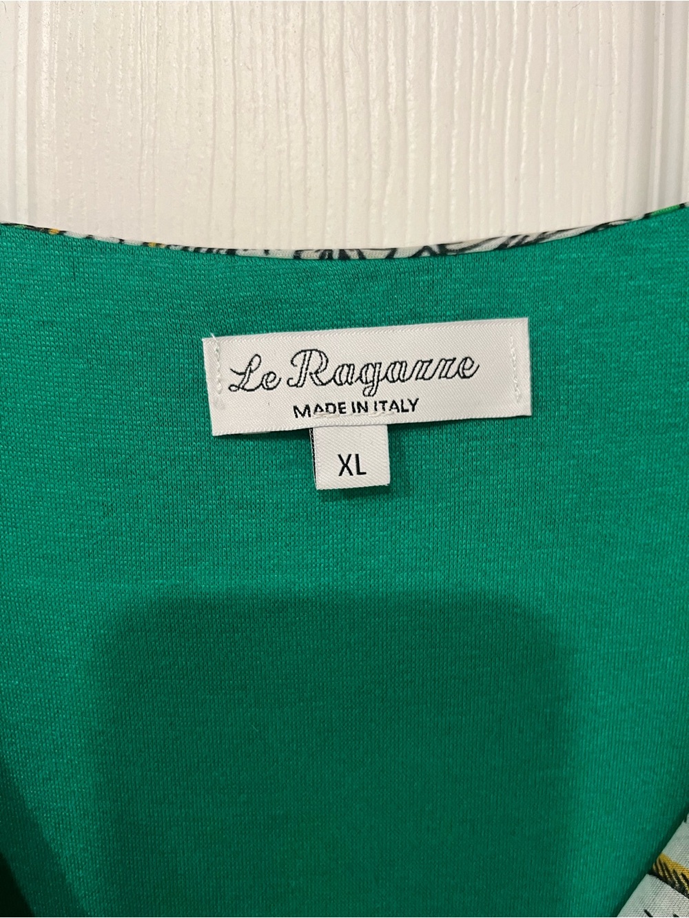 Le Ragarre made in Italy Green Floral V-Neck Midi Dress - Picture 2 of 4